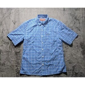 Simms Short Sleeve Button Up Shirt Men's Size Small Blue